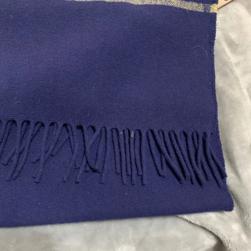 Montana State University Wool Scaft Navy Blue OS Unisex Faribault USA Made EUC